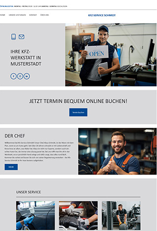 Designansicht der Kostenlosen Website im hellen Design